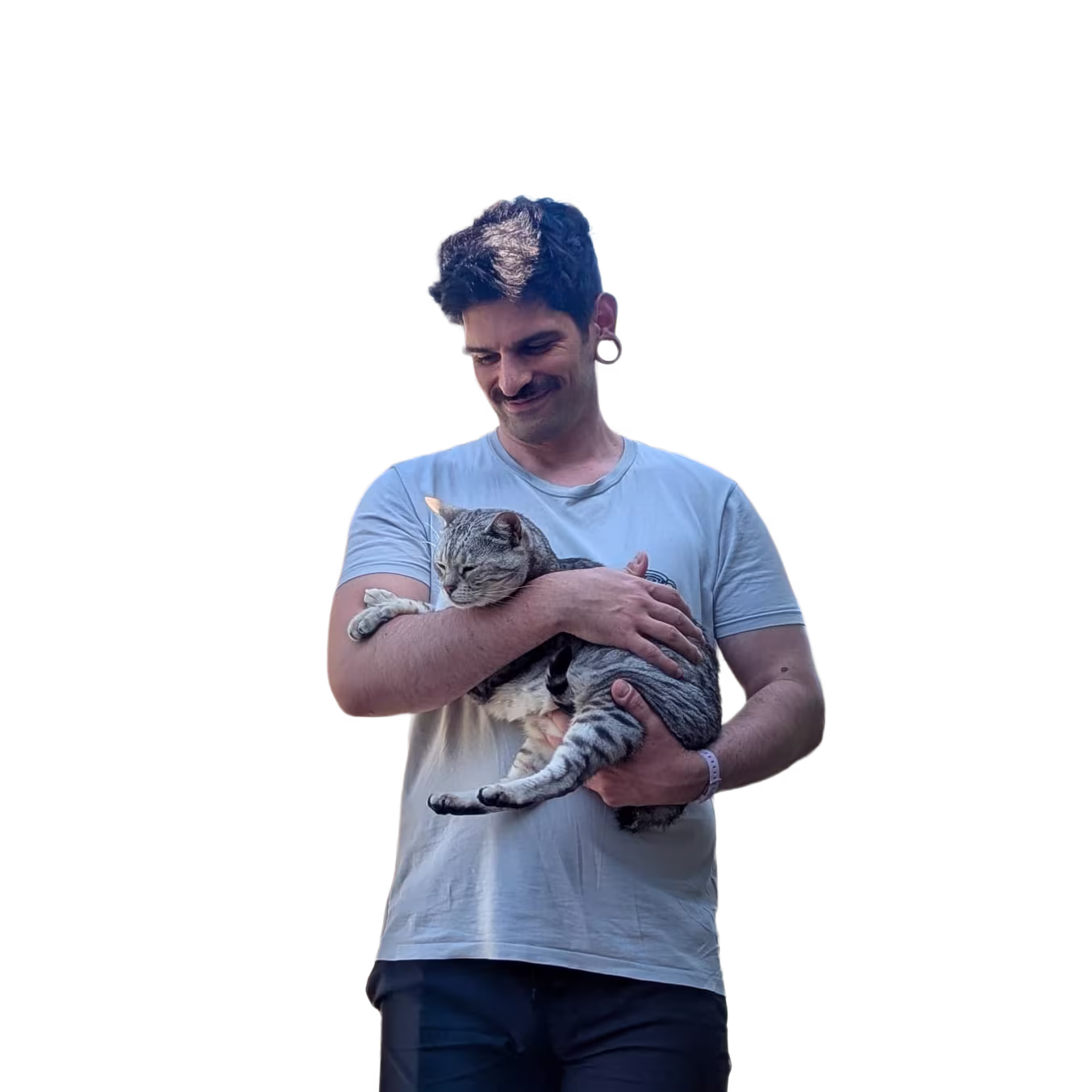 Me (the human) and Hannibal (the cat)